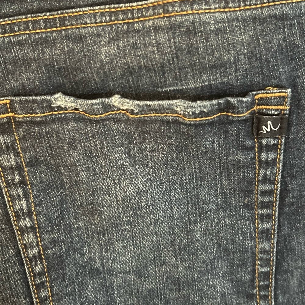 m jeans by Maurice Button-Fly Plus Size Denim Shorts, 6” inseam, dark wash, 20 - Picture 6 of 6